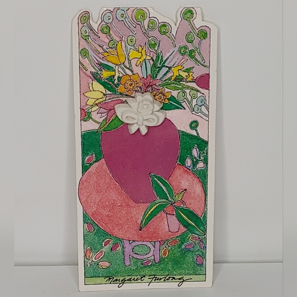 Margaret Furlong Pin Flowers & Ribbons Bisque Porcelain White Vintage 1987 New